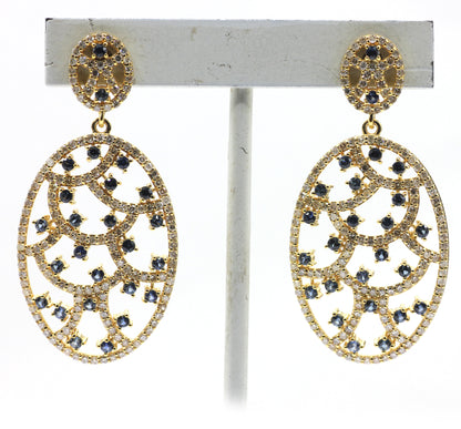 Oval 14k Solid Gold Diamond Earring