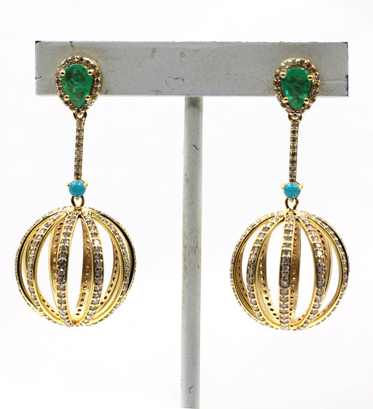 14k Solid Gold Diamond Earring
