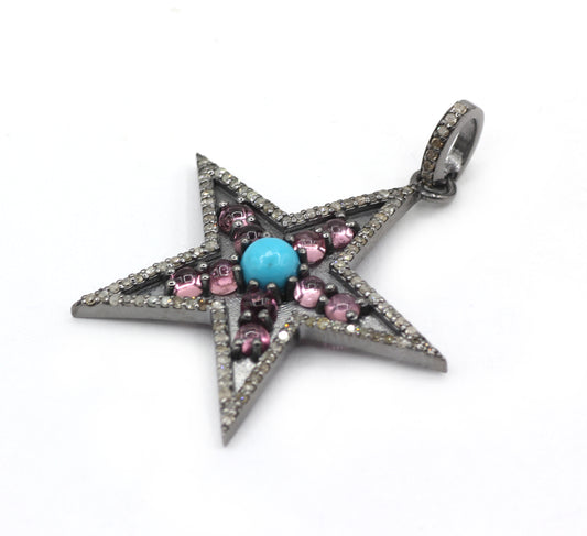 Star Pave Diamond Pendant
