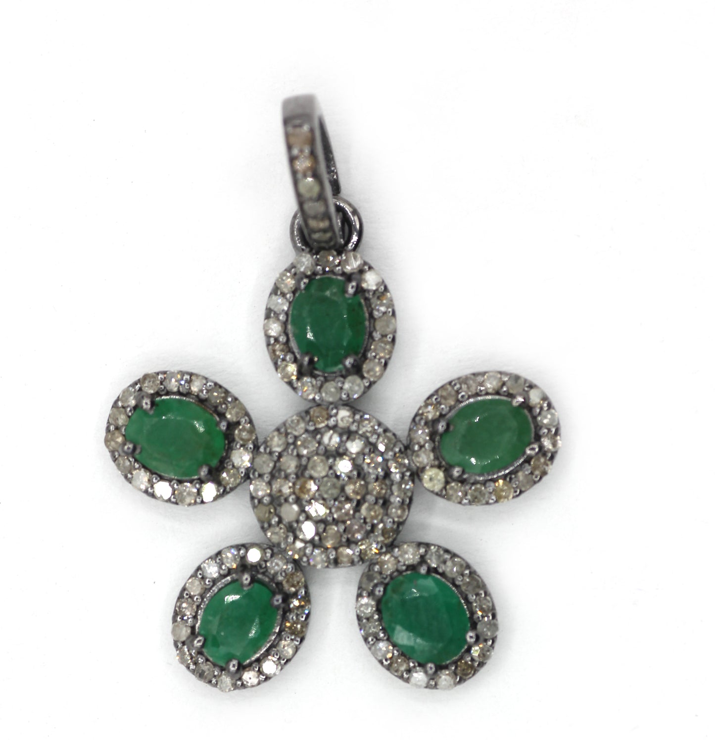 Flower Pave Diamond Pendant