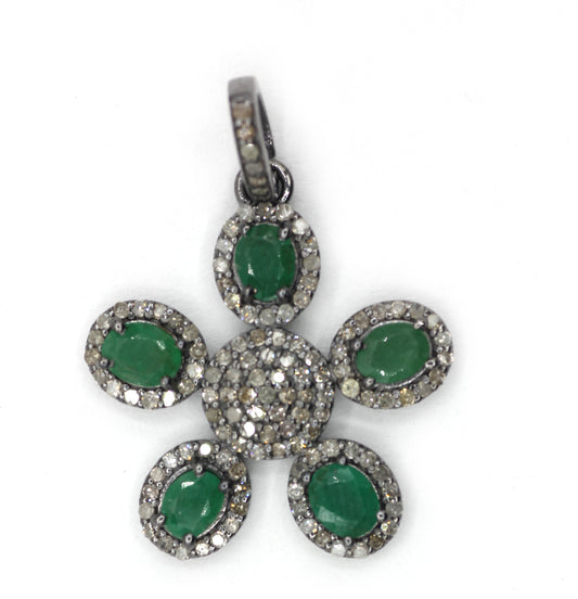 Flower Pave Diamond Pendant