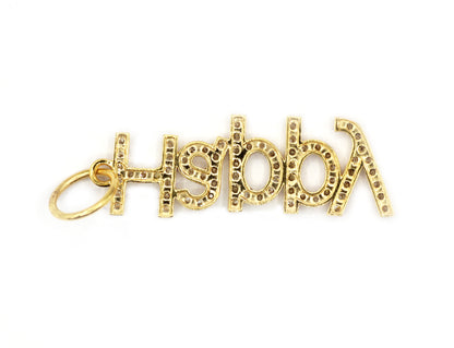 Happy 14k Solid Gold Diamond Pendants.