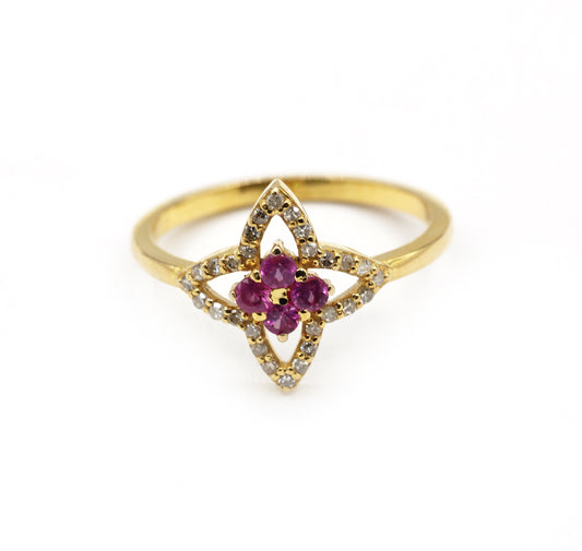 Ruby 14k Solid Gold Diamond Rings.Genuine handmade pave diamond Rings.