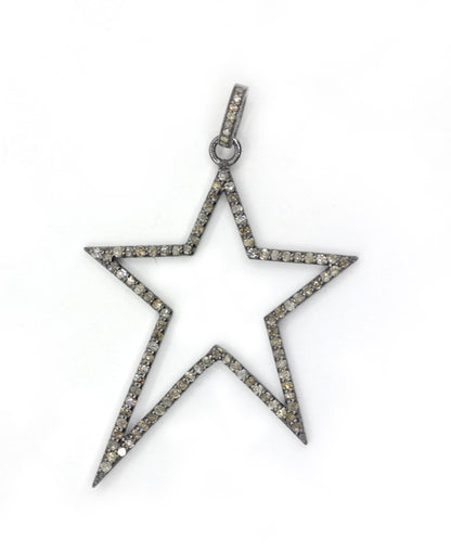 Star Silver Pave Diamond Pendant