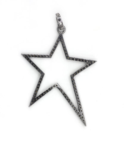 Star Silver Pave Diamond Pendant