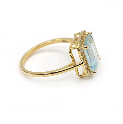 Aqua 14k Solid Gold Diamond Rings