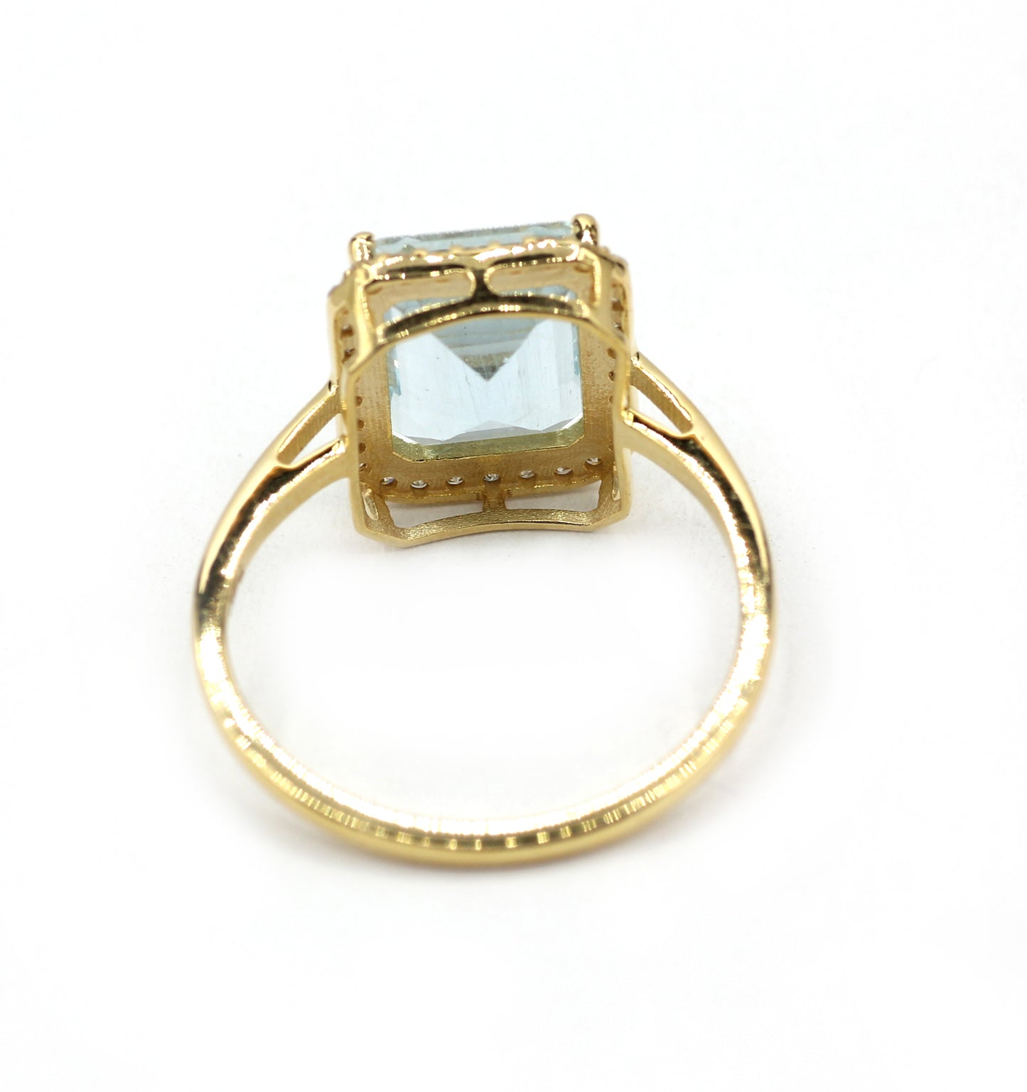 Aqua 14k Solid Gold Diamond Rings