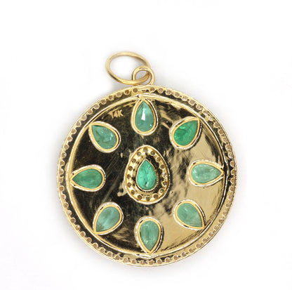 Round 14k Solid Gold Diamond Pendants.