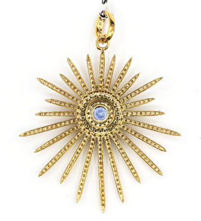 Starburst 14k Solid Gold Diamond Pendants.