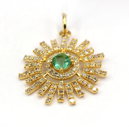 Starburst 14k Solid Gold Diamond Pendants