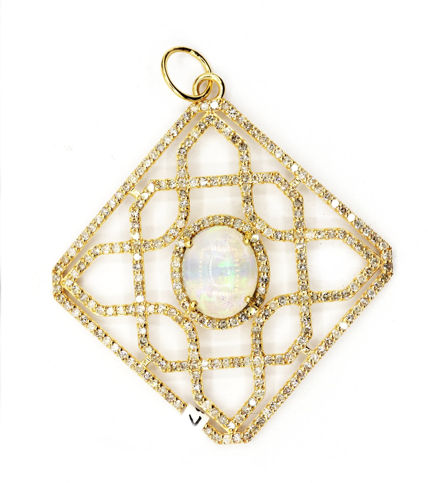 Square 14k Solid Gold Diamond Pendants.