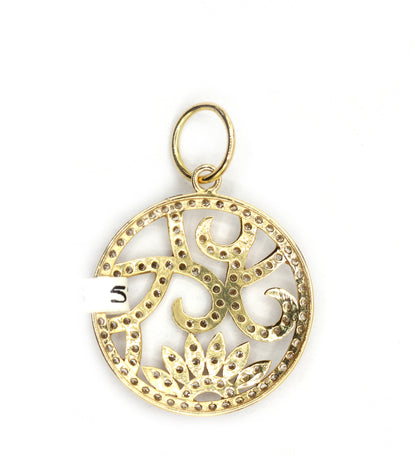 Round 14k Solid Gold Diamond Pendants.
