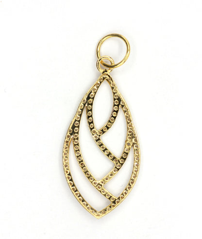 Leaf 14k Solid Gold Diamond Pendants.