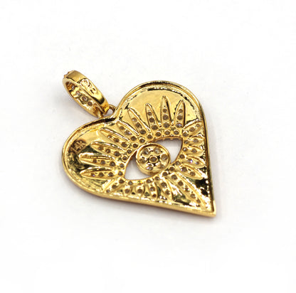 Heart 14k Solid Gold Diamond Pendants.
