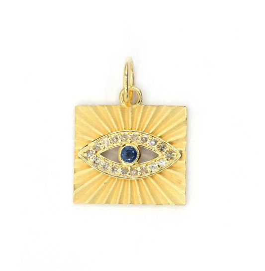 Evil Eye 14k Solid Gold Diamond Pendants.