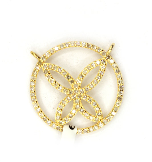 Round 14k Solid Gold Diamond Pendants.