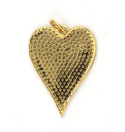 Heart 14k Solid Gold Diamond Pendants.