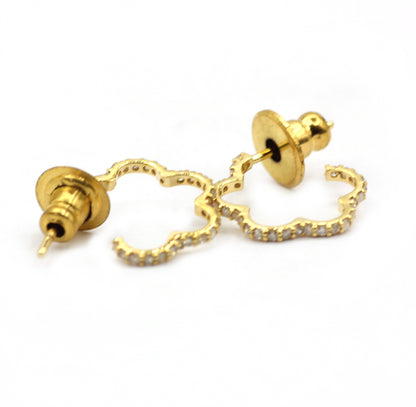 Loop 14k Solid Gold Diamond Earring. Genuine handmade pave diamond Earring. 14k Solid Gold Diamond Earring..