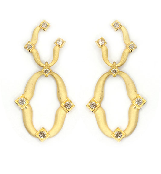 14k Solid Gold Diamond Earring