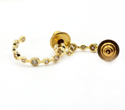 Loop 14k Solid Gold Diamond Earring.14k Solid Gold Diamond Earring..