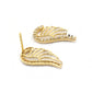 Wings 14k Solid Gold Diamond Stud Earring. Genuine handmade pave diamond Earring. 14k Solid Gold Diamond Earring..