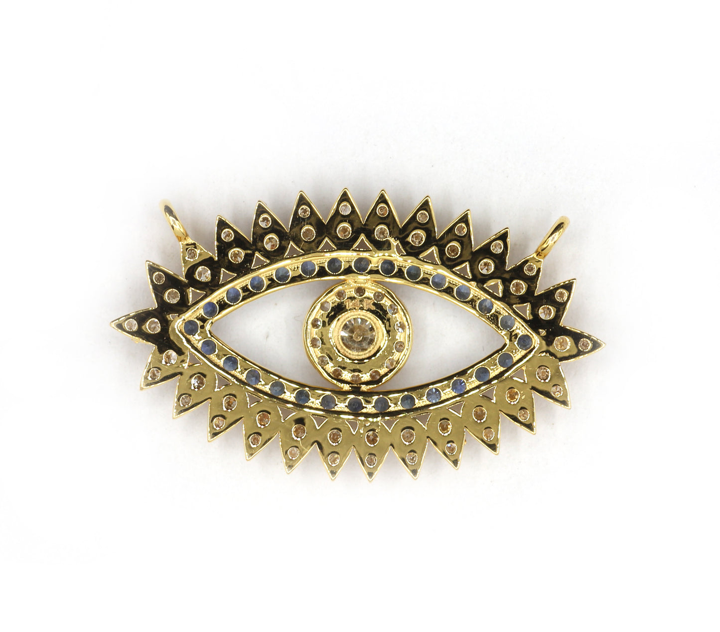 Evil Eye 14k Solid Gold Diamond Pendants.
