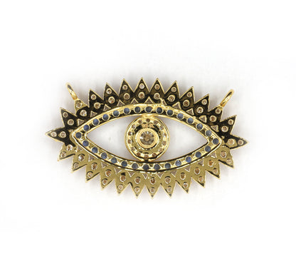 Evil Eye 14k Solid Gold Diamond Pendants.
