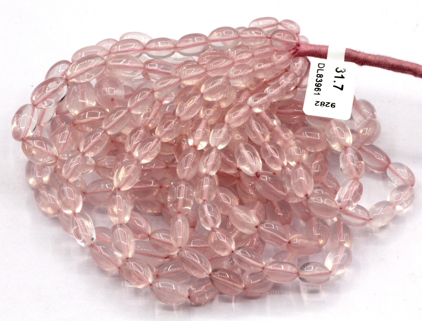 Rose Quartz Beads Smooth Oval Genuine Natural Rose Quartz Gemstone Beads