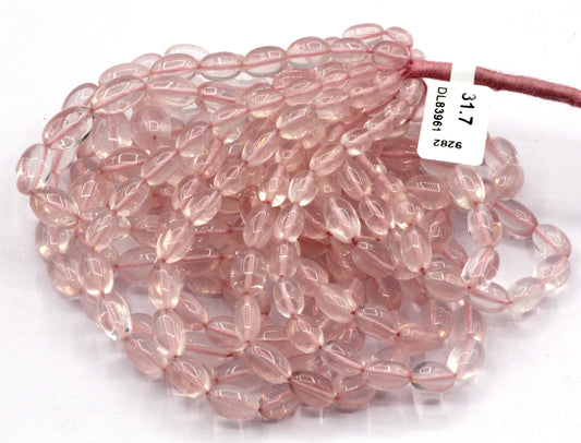 Rose Quartz Beads Smooth Oval Genuine Natural Rose Quartz Gemstone Beads