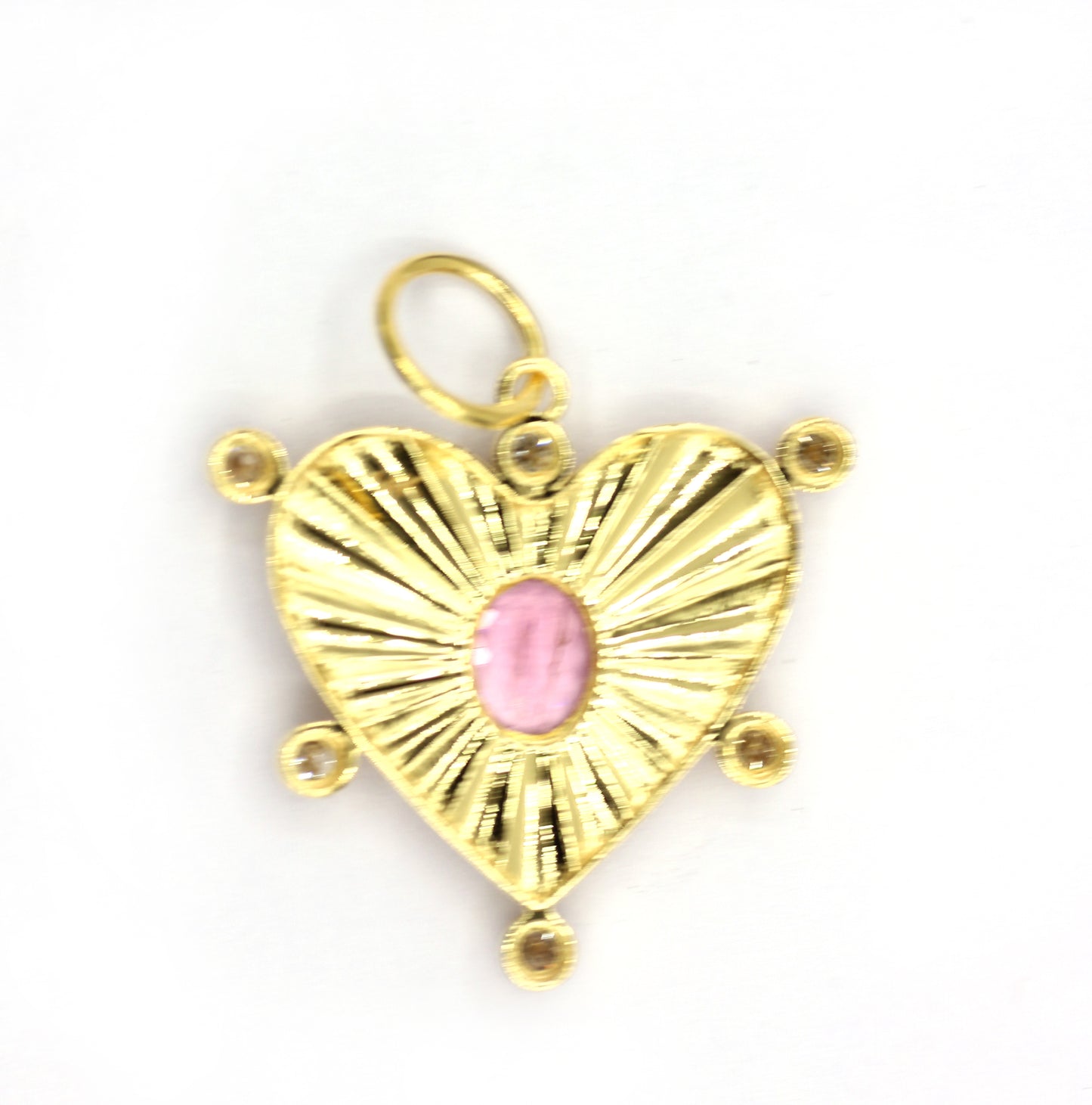 Heart 14k Solid Gold Diamond Pendants.