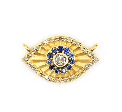Evil Eye 14k Solid Gold Diamond Pendants.