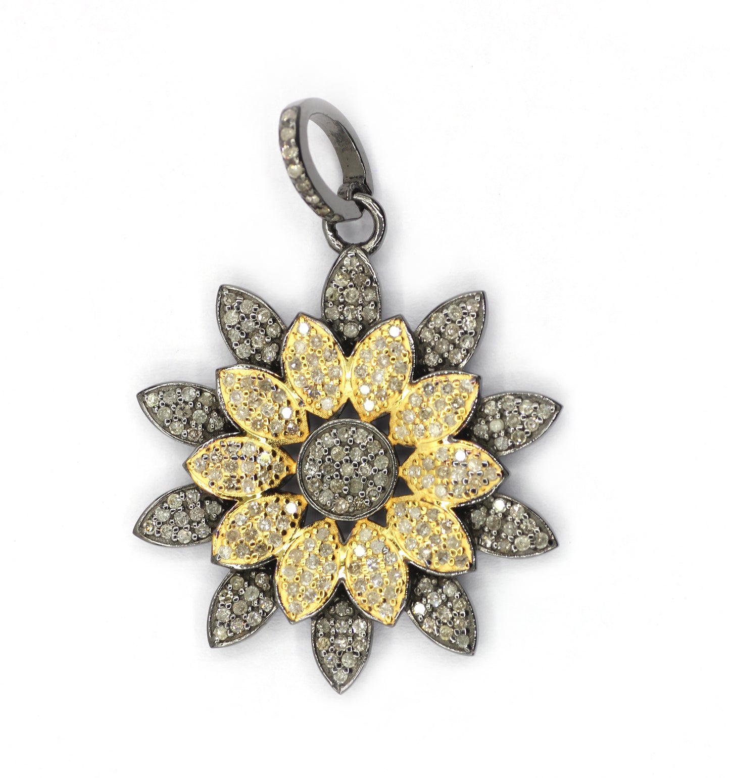 Flower Pave Diamond Pendant