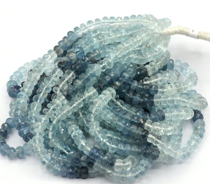 Aquamarine, Moss Aquamarine faceted Bead, Size 6 to 7 mm
