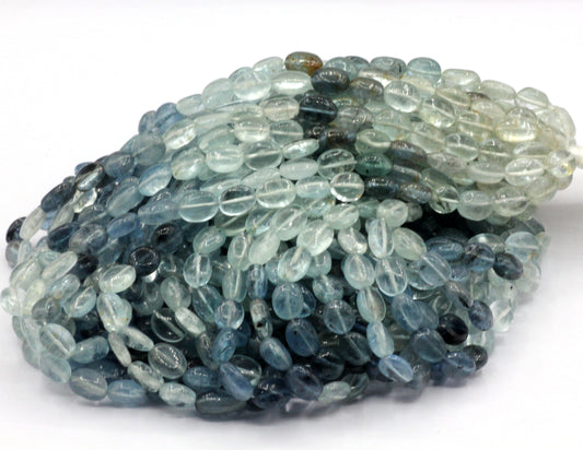Aquamarine Beads Smooth Oval, Genuine Real Aquamarine Gemstone Beads