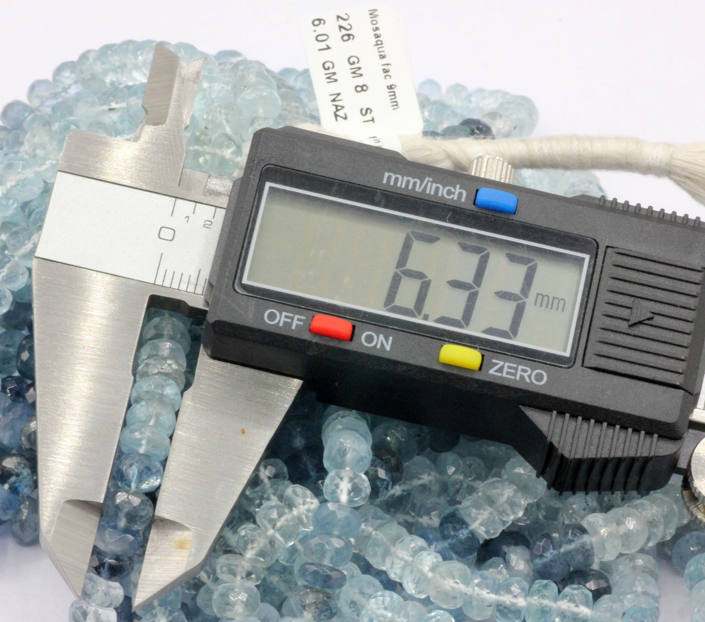 Aquamarine, Moss Aquamarine faceted Bead, Size 6 to 7 mm
