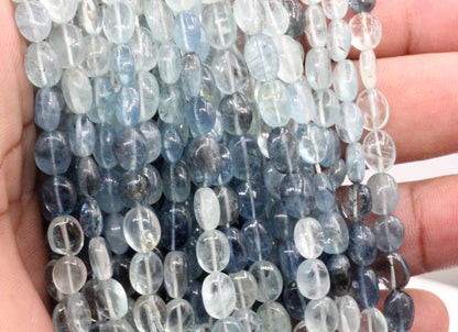 Aquamarine Beads Smooth Oval, Genuine Real Aquamarine Gemstone Beads