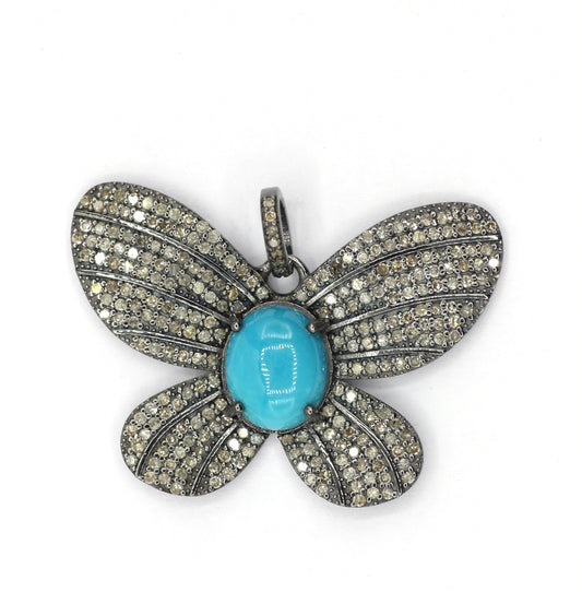 Butterfly Pave Diamond Pendant