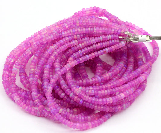 Pink Opal Beads Smooth, Dyed Color,  Size 4 mm, Natural Opal, Coated Dyed Color