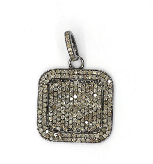Square Pave Diamond Pendant