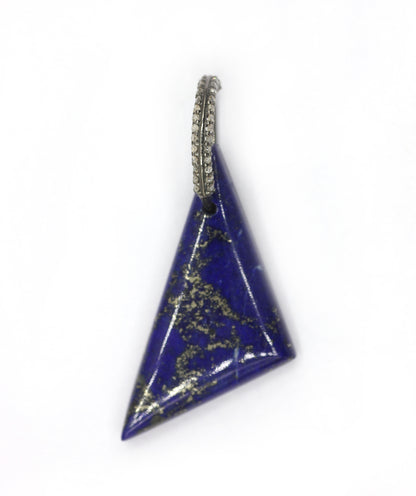 Lapis lazuli Silver Pave Diamond Pendant