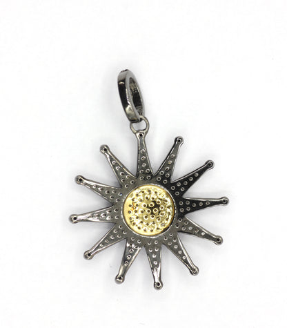 Sun Star Pave Diamond Pendant