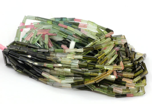 Tourmaline Faceted Tube Beads.