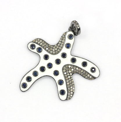 Octopus Enamel Pave Diamond Pendant