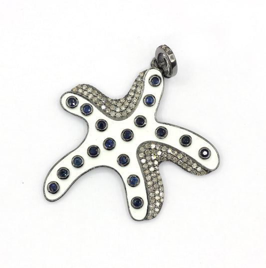 Octopus Enamel Pave Diamond Pendant