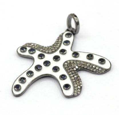 Octopus Enamel Pave Diamond Pendant