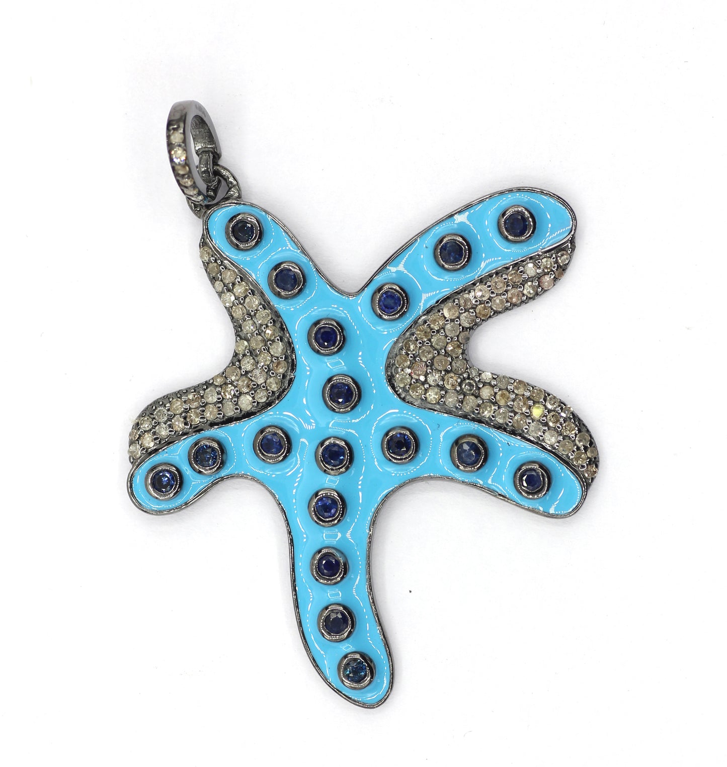 Octopus Enamel Pave Diamond Pendant