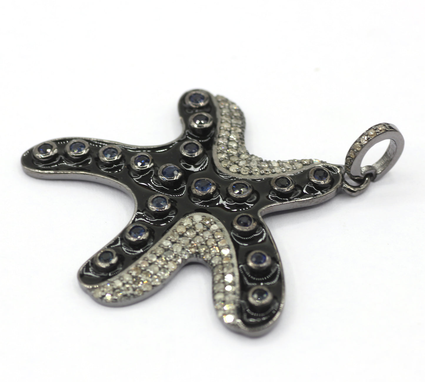 Octopus Enamel Pave Diamond Pendant