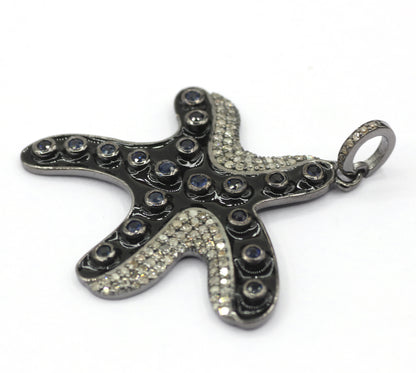 Octopus Enamel Pave Diamond Pendant