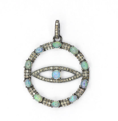 Evil Eye Pave Diamond Pendant