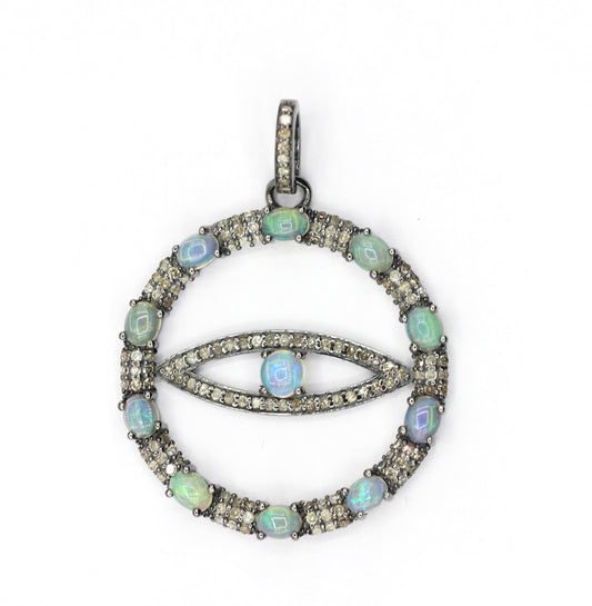 Evil Eye Pave Diamond Pendant